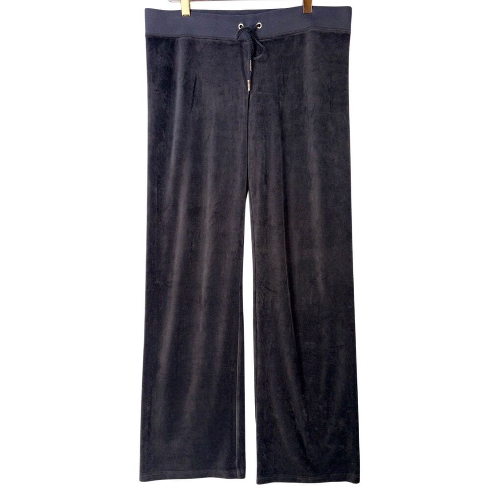 Vintage Juicy Couture Pants Size Medium Gray Velour Flare Track Low Rise